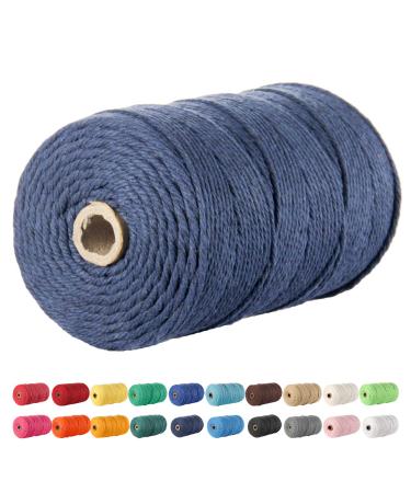 Macrame Cord  POZEAN 3mm x 220 Yards (About 200m) Cotton Rope 100% Natural Cotton Macrame Rope for Wall Hanging  Plant Hangers  DIY Crafts Knitting  Christmas Wedding Decorative Projects (Navy Blue)