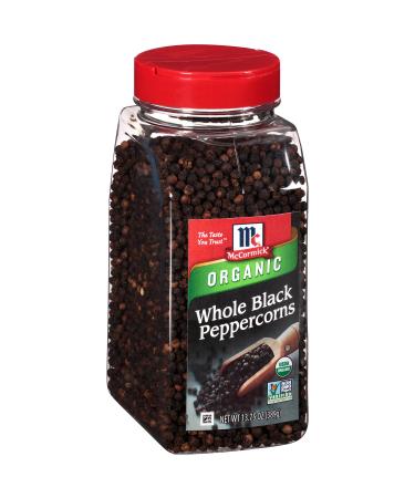 McCormick Organic Whole Black Peppercorns, 13.75 oz