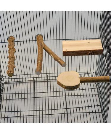 LIMIO 7 PCS Bird Parrot Swing Chewing Toys - Natural Wood Perch and Cage Toys for Small Parakeets, Cockatiels, Conures, Finches, Budgies, Parrots, Love Birds - Buy Online on SooperMarket.com