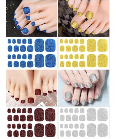 Kalolary Toenail Polish Stickers - 16 Sheets Full Cover Self Adhesive Toe Nail Art Decals for Pedicure - DIY Feet Nail Design Decorations - Buy Online on SooperMarket.com