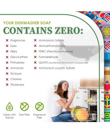 Truly Free Auto Dishwasher Soap 12.5oz - Natural Concentrated Dishwasher Detergent Hard Water Stain Remover No Harmful Ingredients - Sparkling Clean Dishes - Buy Online on SooperMarket.com