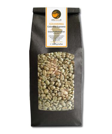 Green coffee beans Colombia Supremo (raw coffee beans 1000g) Coffee 1 kg (Pack of 1)
