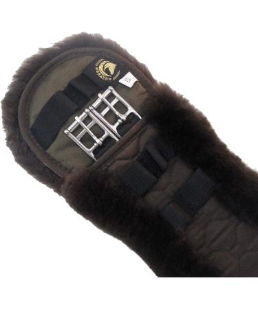 Merauno Lambwolle Konturgurt - Premium Short Dressage Belt | Anatomically Concave | Quality Merino Wool | Slip Resistant in Nature Black Brown & Anthracite - 60cm 24 Brown - Buy Online on SooperMarket.com