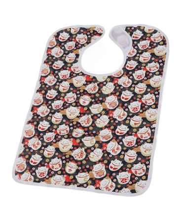 Adult Foldable Bib Soft Clothing Protector Bib for Dinner (Cat)