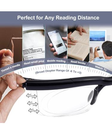 SKYWAY Focus Adjustable Glasses Dial Vision TR90 Frame Focal Adjustable Glasses Adjustable Vision Eyeglasses Near and Far Sight Black - Buy Online on SooperMarket.com