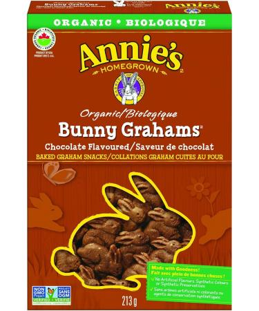 Annie's Homegrown Organic Chocolate Bunny Grahams 213 Grams & Organic Cheddar Bunnies Baked Snack Crackers 213 Grams - Buy Online on SooperMarket.com