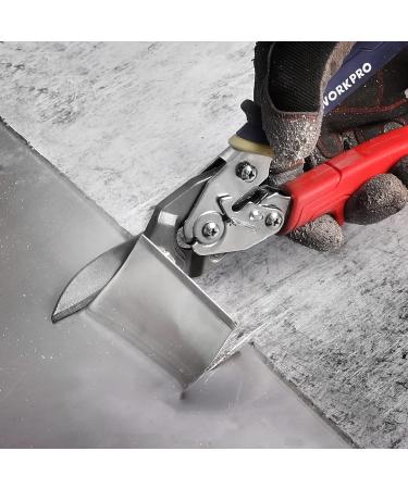 WORKPRO 10" Tin Snips Straight Cr-V Steel Aviation Snips Compound Snips for Cutting Aluminum & Metal Sheets or as Household Scissors - Buy Online on SooperMarket.com