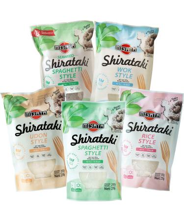 Miyata Shirataki mixed box with 5 different varieties noodles made from konjac flour 1 pack (1 x 1350 g)