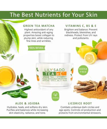 LILY SADO TEA+C Green Tea & Vitamin C Moisturizer | Antioxidant Anti-Aging Lotion - Hydrates & Firms Skin for Men & Women - Buy Online on SooperMarket.com