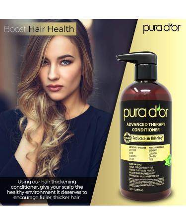 PURA D'OR Advanced Therapy Conditioner with Argan Oil & Biotin - 16 fl oz - For Men & Women - Sulfate-Free - Buy Online on SooperMarket.com