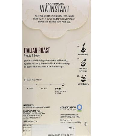 Starbucks VIA Italian Roast Coffee 1.4oz - 12 Packets - Buy Online on SooperMarket.com