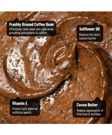 Cocoon Dak Lak Coffee Face Polish - 100% Vegan Exfoliating Scrub with Cocoa Butter & Safflower Oil for Smooth Glowing Skin | Anti Blackheads Enlarged Pores Wrinkles & Fine Lines - 5.07 fl oz - Buy Online on SooperMarket.com