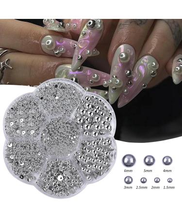 Fashion Half Beads Nail Art Decorations In Various Show Your Charm For Women And Girls Nail Art Accessories Multi-Color - Buy Online on SooperMarket.com