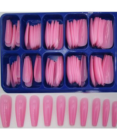 400pc Colored Long Coffin Press on Nails - Glossy Ballerina False Nails for Manicure - Acrylic Nail Design Salon Quality - DIY Nail Art Decor for Women and Girls - Buy Online on SooperMarket.com