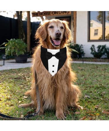 GOYOSWA Dog Tuxedo Suit with Bow Tie for Wedding & Special Occasions | Adjustable Formal Costume for Small, Medium, Large Dogs (Large Neck 15-25) - Buy Online on SooperMarket.com