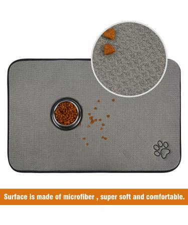 SINLAND Microfiber Pet Food Mat 21x32 - Super Absorbent, Anti-Slip Bowl Mat - Buy Online on SooperMarket.com
