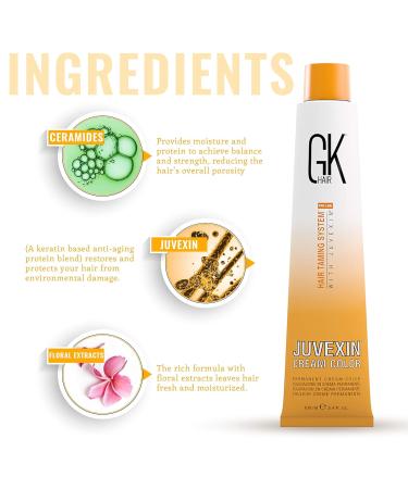 Buy GK HAIR Global Keratin Hair Color Cream - Iced Chestnut 6.91 | Long-Lasting Nourishing & Cleansing 100ml for Professional Styling - International Shipping Available - Buy Online on SooperMarket.com