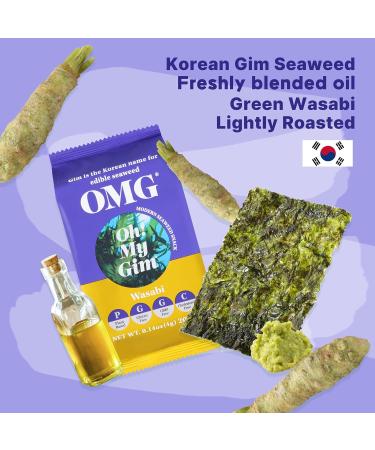 Buy Oh!My Gim 16 Pack Seaweed Snacks | Vegan Wasabi Crispy Algae Chips | Premium Korean Healthy Snack - Buy Online on SooperMarket.com