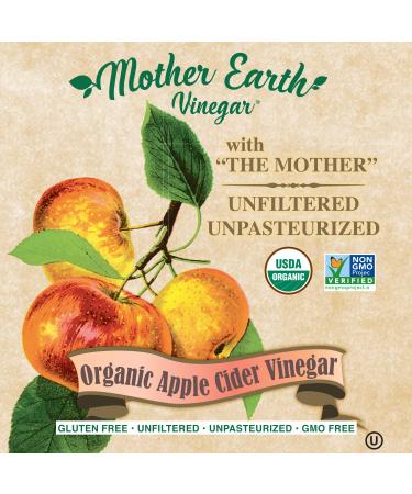 Mother Earth Organic Apple Cider Vinegar with The Mother | 2/16 oz Glass Bottles - Buy Online on SooperMarket.com