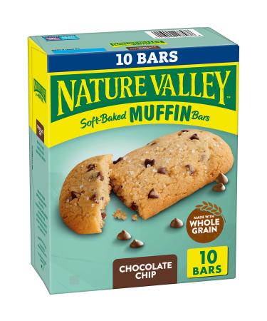 Nature Valley Soft-Baked Muffin Bars, Chocolate Chip, Snack Bars, 10 ct 10 Count (Pack of 1)