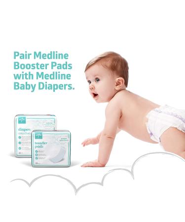 Medline Booster Pads with Adhesive - 192 Count - Baby Diaper Doubler for Overnight Leak Protection - Buy Online on SooperMarket.com