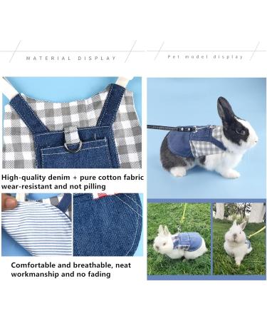 Adjustable Soft Rabbit Dishes & Leash Set - Perfect for Rabbits Cats and Guinea Pigs | Size M Blue - Buy Online on SooperMarket.com