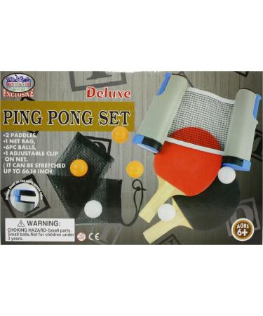 Deluxe Table Tennis (Ping Pong) Set with Adjustable Net, 2 Paddles, 6 Balls & Storage Bag - Buy Online on SooperMarket.com
