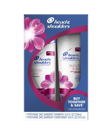 Head & Shoulders Smooth & Silky Dandruff Shampoo and Conditioner Twin Pack, 23.4 Fluid Ounce 23.4oz