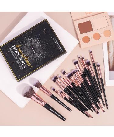 20-Piece Professional Makeup Brush Set | Travel Kabuki & Eyeshadow Brushes in Gift Box - Best for Makeup Lovers - Buy Online on SooperMarket.com