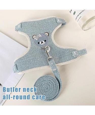 MSTECO Adjustable Rabbit Dishes & Leash Set for Small Pets | Soft Outdoor Kit for Dwarf Rabbits Hamsters & Cats (S Blue Pink) - Buy Online on SooperMarket.com