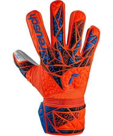 Reusch Youth Attrakt Starter Finger Support Goalkeeper Gloves - Unisex Junior 6 Orange-Blue | International Shipping Available - Buy Online on SooperMarket.com
