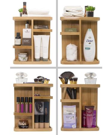 Sorbus 360 Bamboo Cosmetic Organizer - Multi-Function Storage Carousel for Makeup, Toiletries, and More - Ideal for Vanity, Desk, Bathroom, Bedroom, Closet, Kitchen - Eco-Friendly Bamboo - Buy Online on SooperMarket.com