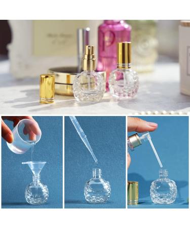 Yu Feng Set: 12.10ml Portable Refillable Transparent Glass Spray Bottles | Travel Cosmetic Containers for Parties & Must-Have Tool - Gold - Buy Online on SooperMarket.com
