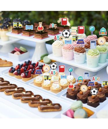 Rsstarxi 36 Pack Back to School Cupcake Toppers Happy First Day of School Cupcake Toothpicks Decoration for Welcome Back to School Activities Kids Birthday Day Party Cake Decorations Design 1 - Buy Online on SooperMarket.com