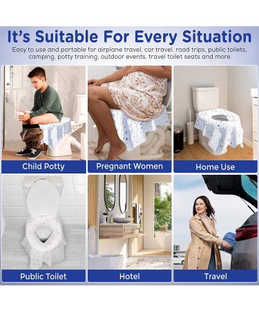 20 Pack BABEnjoy Disposable Toilet Seat Covers - Extra Large for Kids, Toddlers, Adults - Potty Training, Public Restrooms, Airplane Travel - Spot Design - Buy Online on SooperMarket.com