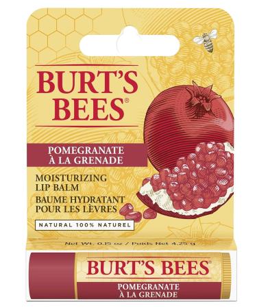 Buy Burt's Bees Pomegranate Lip Balm 4.25g | Hydrating Natural Lip Care | International Shipping Available - Buy Online on SooperMarket.com