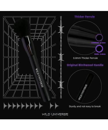 Wild Universe 12Pcs Professional Makeup Brush Set - Synthetic Kabuki Brushes for Foundation, Contour, Blush, and More | Black Meteorite Series - Buy Online on SooperMarket.com
