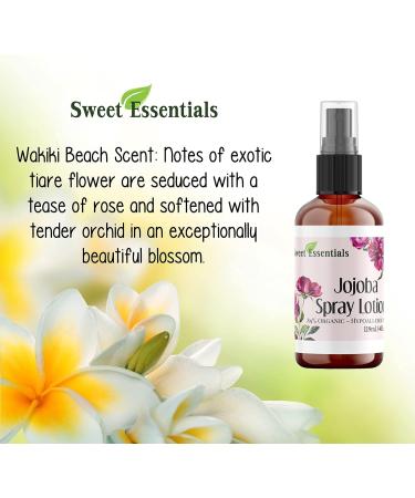 Waikiki Beach Spray Lotion - 89% Organic Jojoba & Argan Oil - 4oz Silky Skin Formula - Island Gardenia & Jasmine Scent - Ship Internationally - Buy Online on SooperMarket.com