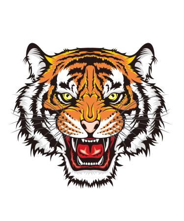 Dopetattoo 6 Sheets Temporary Tattoos Tiger Fake tattoos Neck Arm Chest for Women Men Adults