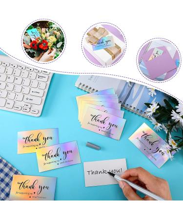 620-Piece Thank You Cards and Stickers Set with Gold Foil - Perfect for Small Business Owners - Holographic Design - Buy Online on SooperMarket.com