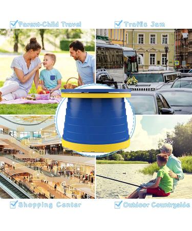 Portable Toddler Potty Seat | Folding Training Toilet Chair for Kids | Indoor Outdoor Travel Potty with Storage Bag - Blue - Buy Online on SooperMarket.com