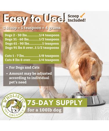 Organic Wholistic Pet Organics Sea Kelp Powder for Dogs - Promotes Healthy Teeth, Thyroid Function, Skin & Coat - Rich in Iodine, Iron, Calcium & Antioxidants - 1 lb - Buy Online on SooperMarket.com