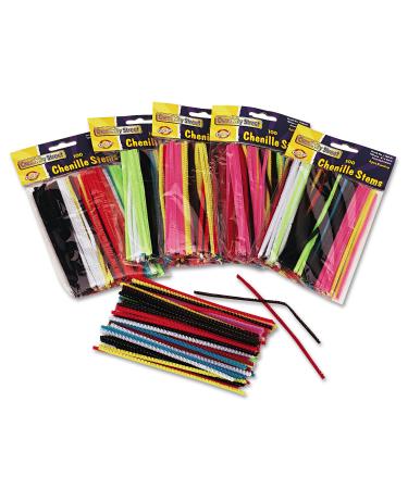 Chenille Kraft Regular Stems 6 x 4 mm Metal Wire Polyester Assorted 100/Pack (CKC710001)