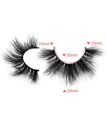 Fluffy 20MM Mink Lashes Pack - 6D Dramatic Volume, Reusable & Soft, Handmade False Eyelashes - Buy Online on SooperMarket.com