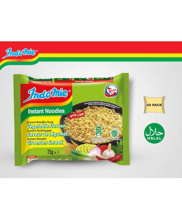 Buy 40x 75g IndoMie Instant Noodle Soup - Vegetable Flavour with Lime + Lucky Wooden Doll - International Shipping Available - Buy Online on SooperMarket.com