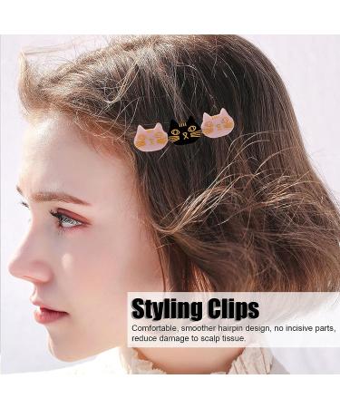 Cat Hair Clips - Resin Barrettes for Girls & Women | Cute, Sweet Hair Accessories for Daily, Party & Cosplay | Black/Pink - Buy Online on SooperMarket.com