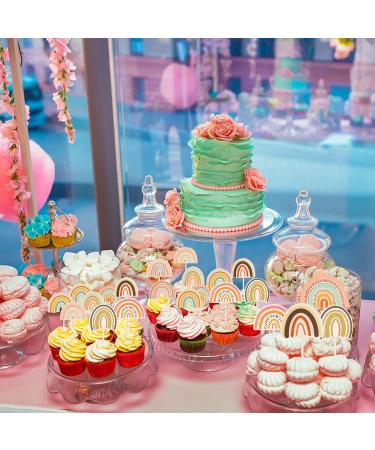 48 Pieces Boho Rainbow Cake Topper Boho Cupcake Topper Bohemian Theme Rainbow Cupcake Toppers for Girls Baby Shower Birthday Boho Rainbow Party Decoration Supplies - Buy Online on SooperMarket.com