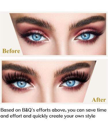 B&Q D Curl Individual Cluster Lashes 72 Clusters - Natural DIY Soft Fluffy Extensions - D-10 mm B 07 - Buy Online on SooperMarket.com
