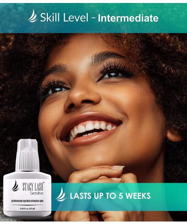 Stacy Lash Sensitive Eyelash Extension Glue 0.34 fl.oz - Low Fume, 5-6 Sec Drying Time, 5 Weeks Retention - Professional Use Only Black Adhesive for Individual Semi-Permanent Lash Extensions - Buy Online on SooperMarket.com