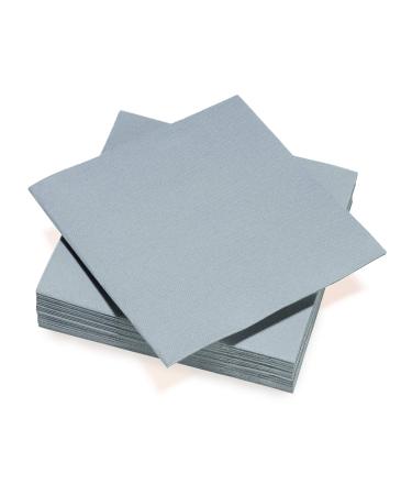 Le Nappage-Tex Touch paper napkins-Color gray-FSC -certified paper napkins-recyclable and biodegradable-set with 40 napkins large format 38 x 38 cm gray gray medium